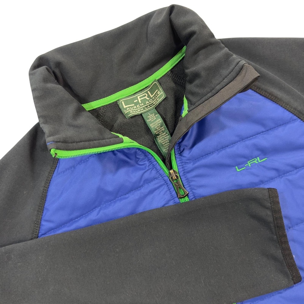 L-RL Lauren‎ Active Ralph Lauren Women's Jacket Zip Blue/Black/Green Size Large